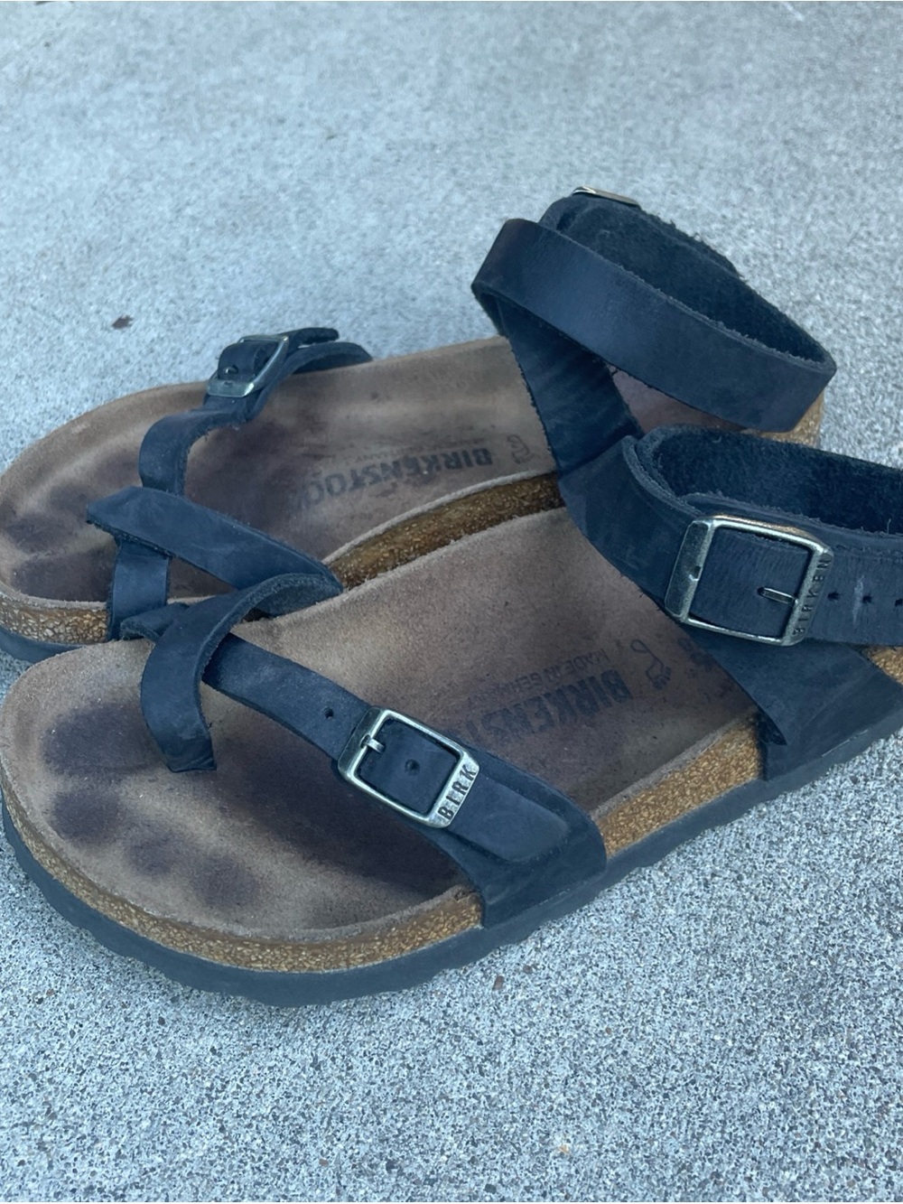 Birkenstock Yara Black Wrap Around Leather Sandal Women’s Size EU 36 US